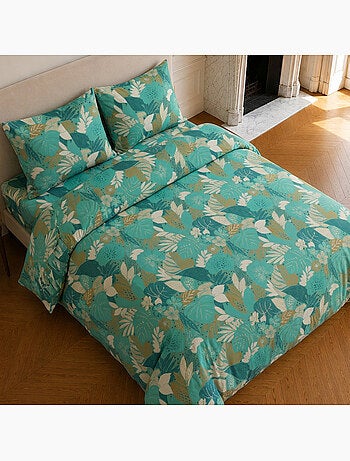 Parure de lit 100% microfibre motif tropical, ivy