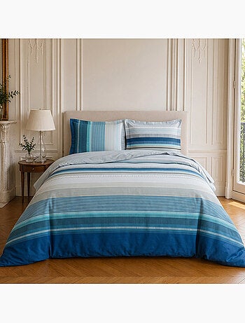 Parure de lit 100% microfibre rayures, bingo