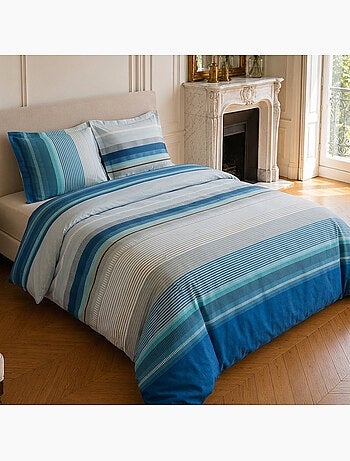 Parure de lit 100% microfibre rayures, bingo