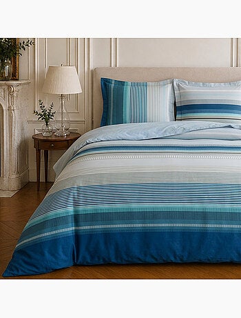 Parure de lit 100% microfibre rayures, bingo