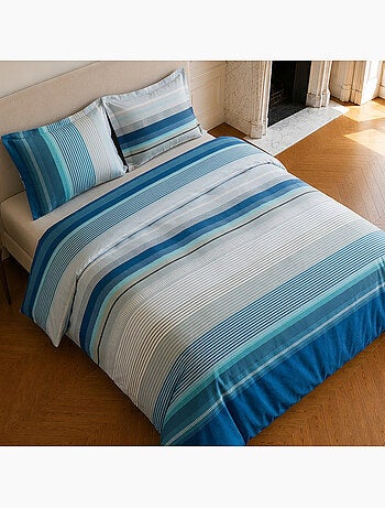 Parure de lit 100% microfibre rayures, bingo