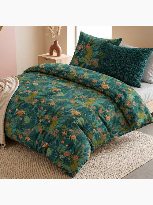 Parure de lit 100% percale de coton feuillages, zelya - Kiabi