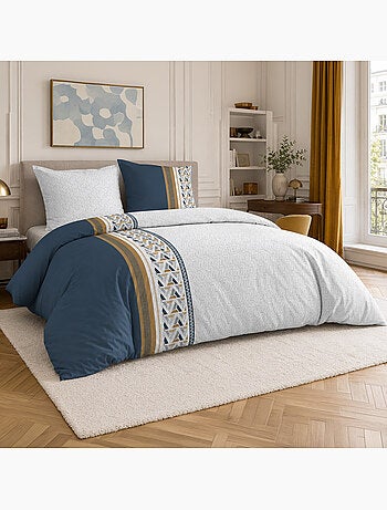 Parure de lit 100% percale de coton géométrique triangles, trigliany