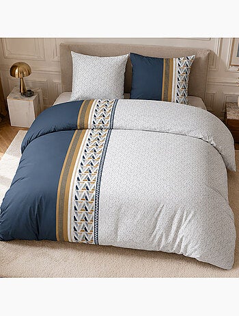 Parure de lit 100% percale de coton géométrique triangles, trigliany