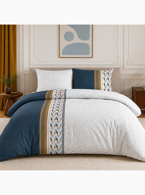 Parure de lit 100% percale de coton géométrique triangles, trigliany - Kiabi