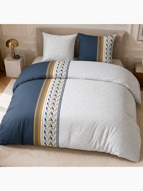 Parure de lit 100% percale de coton géométrique triangles, trigliany - Kiabi