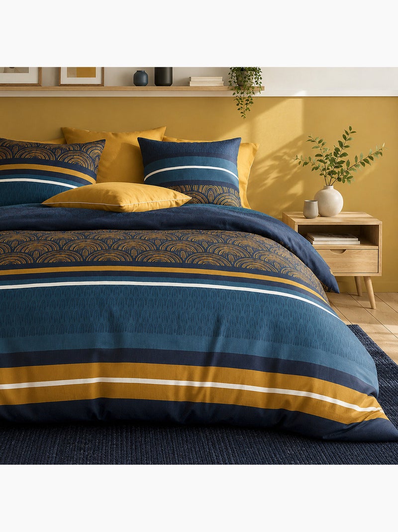 Parure de lit 100% percale de coton motif arches graphiques, noxor Multicolore - Kiabi