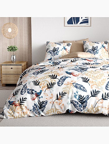 Parure de lit 100% percale de coton motif tropical, oizel