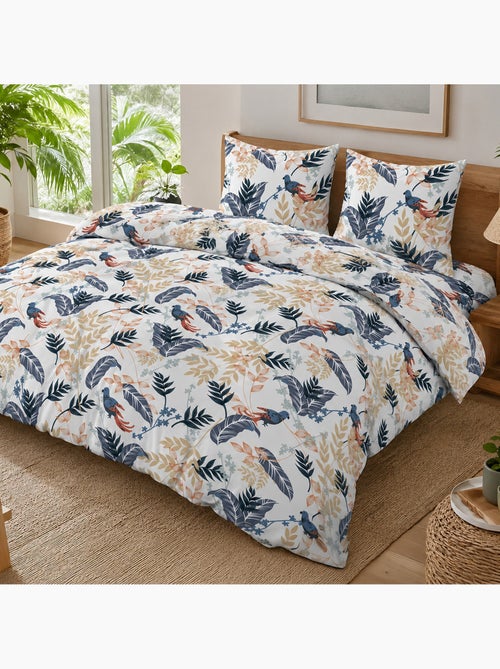 Parure de lit 100% percale de coton motif tropical, oizel - Kiabi Parure de lit 100% percale de coton motif tropical, oizel - Kiabi