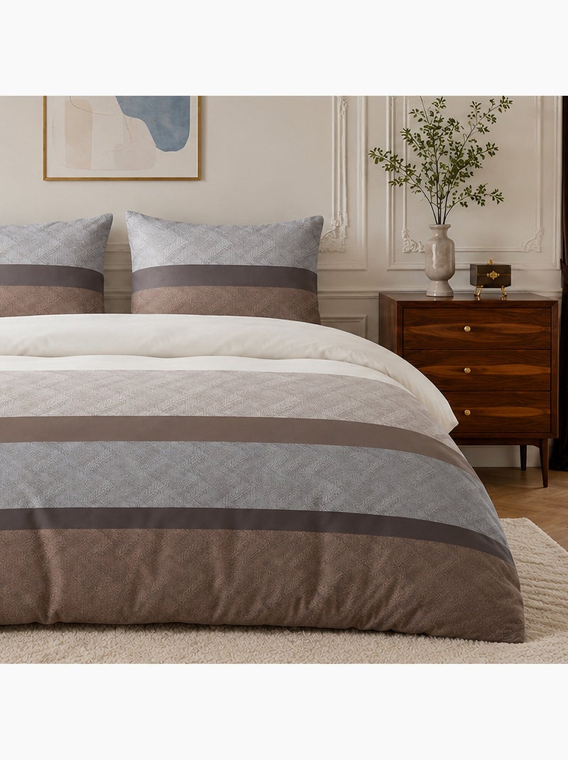 Parure de lit 100% percale de coton rayures larges horizontales, terix Multicolore - Kiabi