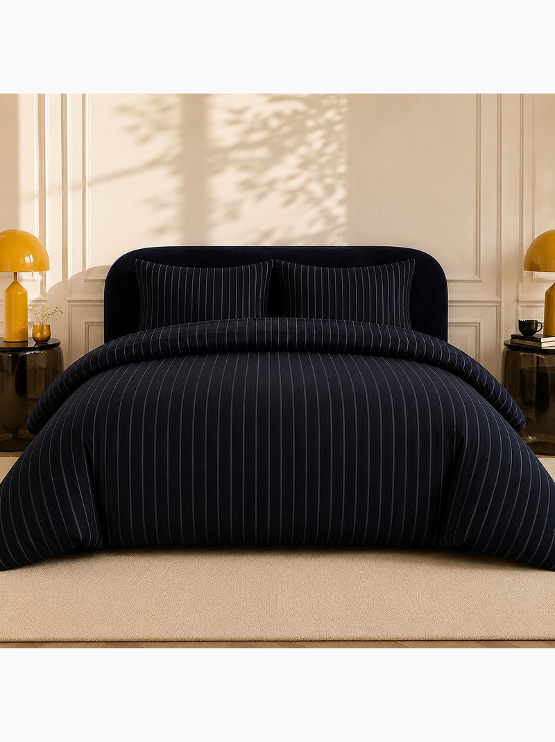 Parure de lit 100% percale de coton rayures verticales, loyd Multicolore - Kiabi