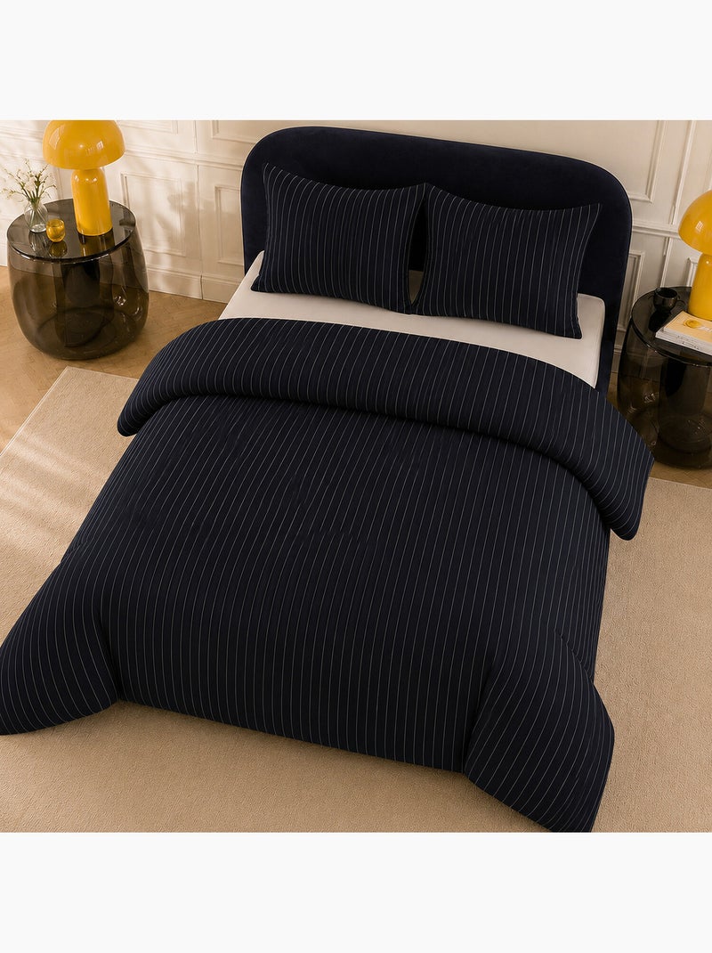 Parure de lit 100% percale de coton rayures verticales, loyd Multicolore - Kiabi