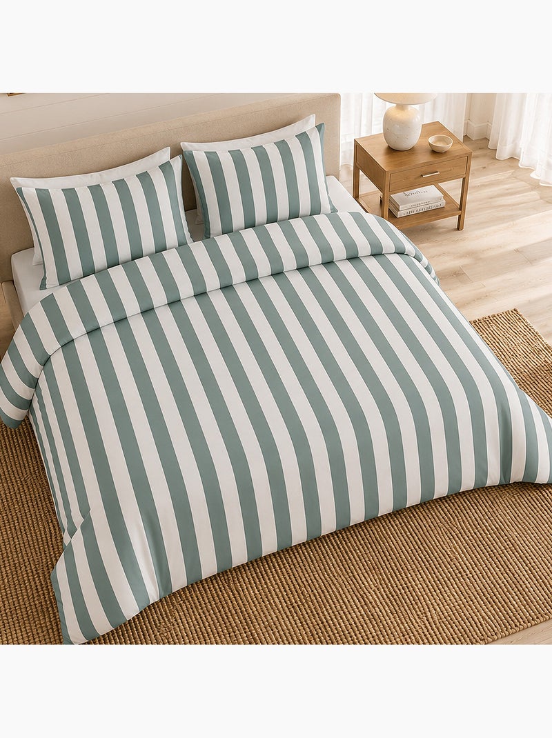 Parure de lit 100% percale de coton rayures verticales, talam Multicolore - Kiabi