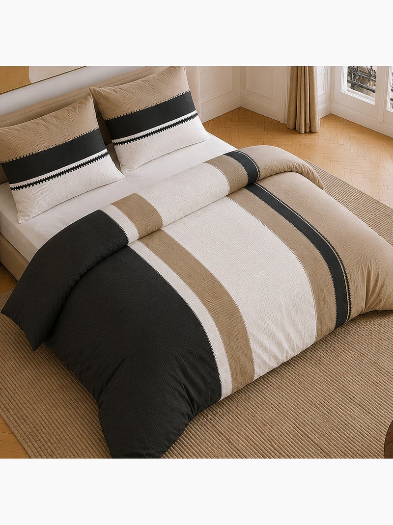 Parure de lit 100% percale de coton rayures verticiales, sahel Multicolore - Kiabi