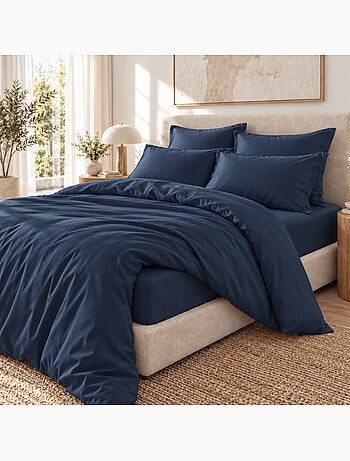 Parure de lit 100% viscose de bambou satin 120 fils salomé + drap-housse