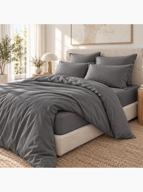 Parure de lit 100% viscose de bambou satin 120 fils salomé + drap-housse - Kiabi Parure de lit 100% viscose de bambou satin 120 fils salomé + drap-housse - Kiabi