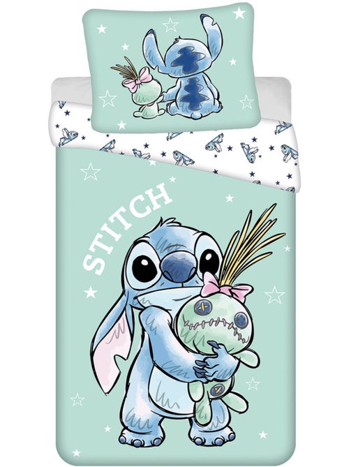 Parure de lit 140 cm x 200 cm 100% coton Lilo & Stitch - Kiabi