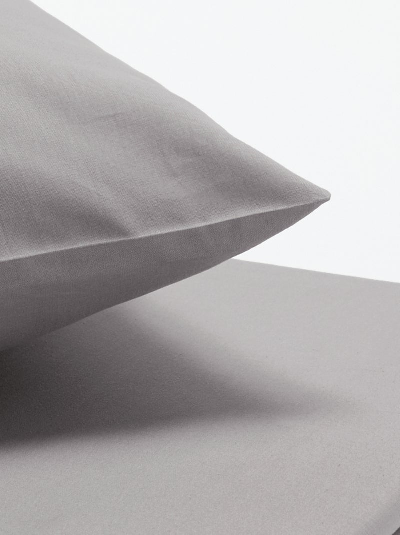Parure de lit 140 x 200 cm en coton Gris - Kiabi