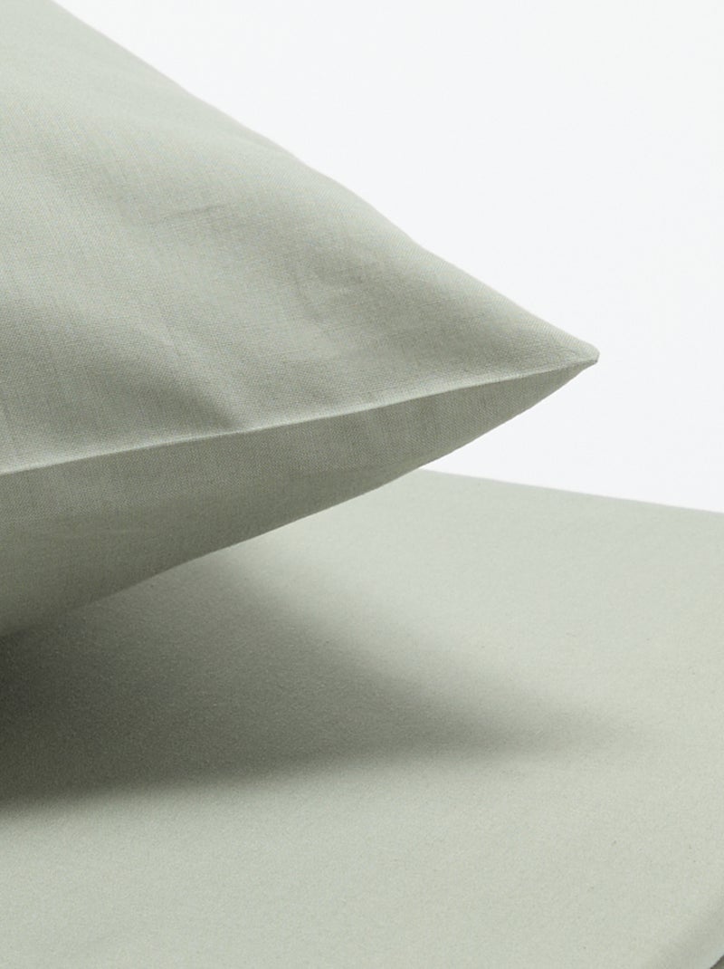 Parure de lit 140 x 200 cm en coton Vert - Kiabi
