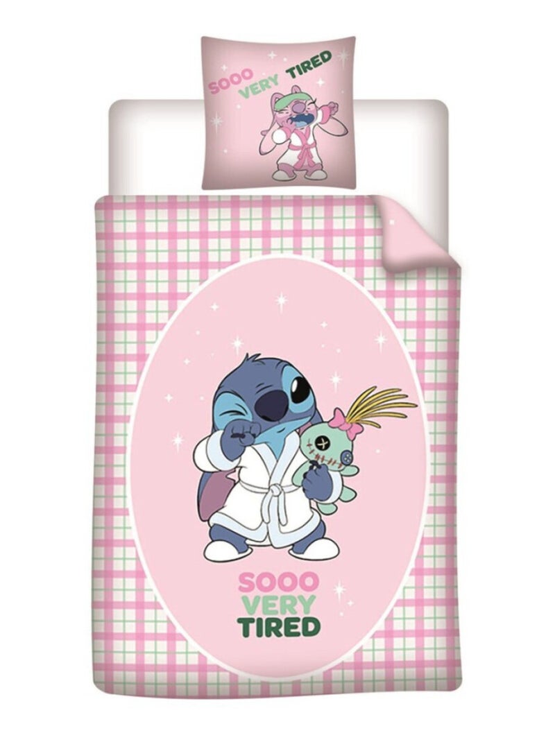 Parure de lit 140x200 cm - Stitch  (Lilo & Stitch) Rose Rose - Kiabi