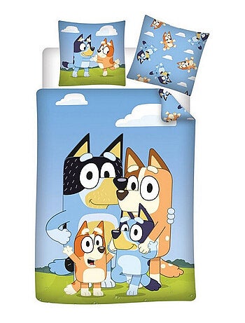 Parure de lit 140x200 cm Bluey, Bingo, Dingo et Bandit