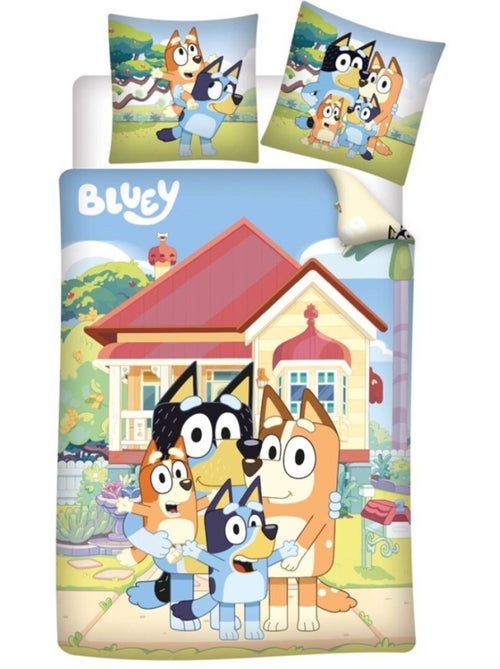 Parure de lit 140x200 cm bluey, bingo, dingo et bandit - Kiabi Parure de lit 140x200 cm bluey, bingo, dingo et bandit - Kiabi