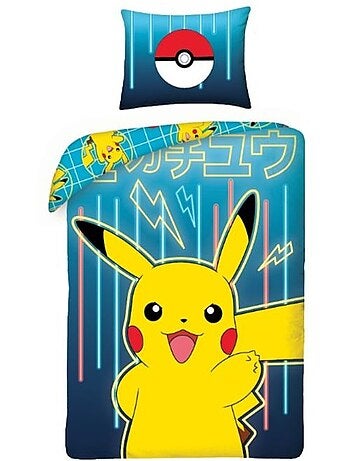 Parure de lit 140x200 cm microfibre réversible Pikachu - POKEMON