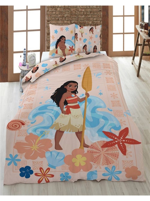 Parure de lit 140x200 cm Vaiana Rose - Kiabi