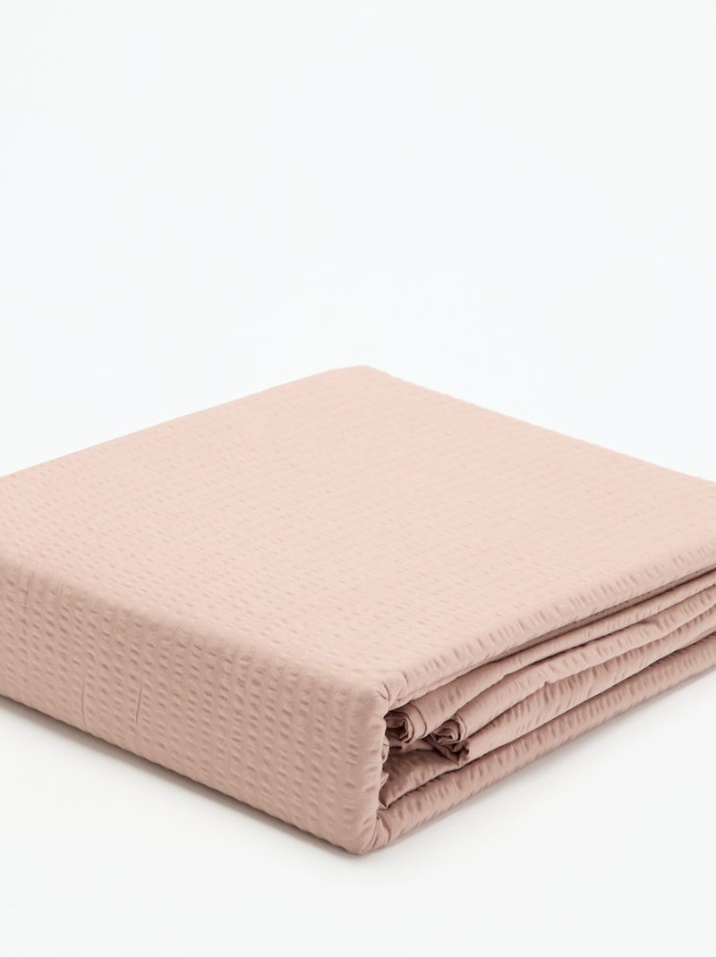 Parure de lit 2 personnes - 200 x 200 cm en seersucker Rose - Kiabi