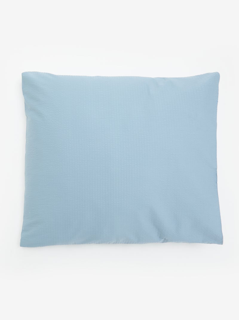 Parure de lit 2 personnes - 260 x 220cm en seersucker Bleu - Kiabi