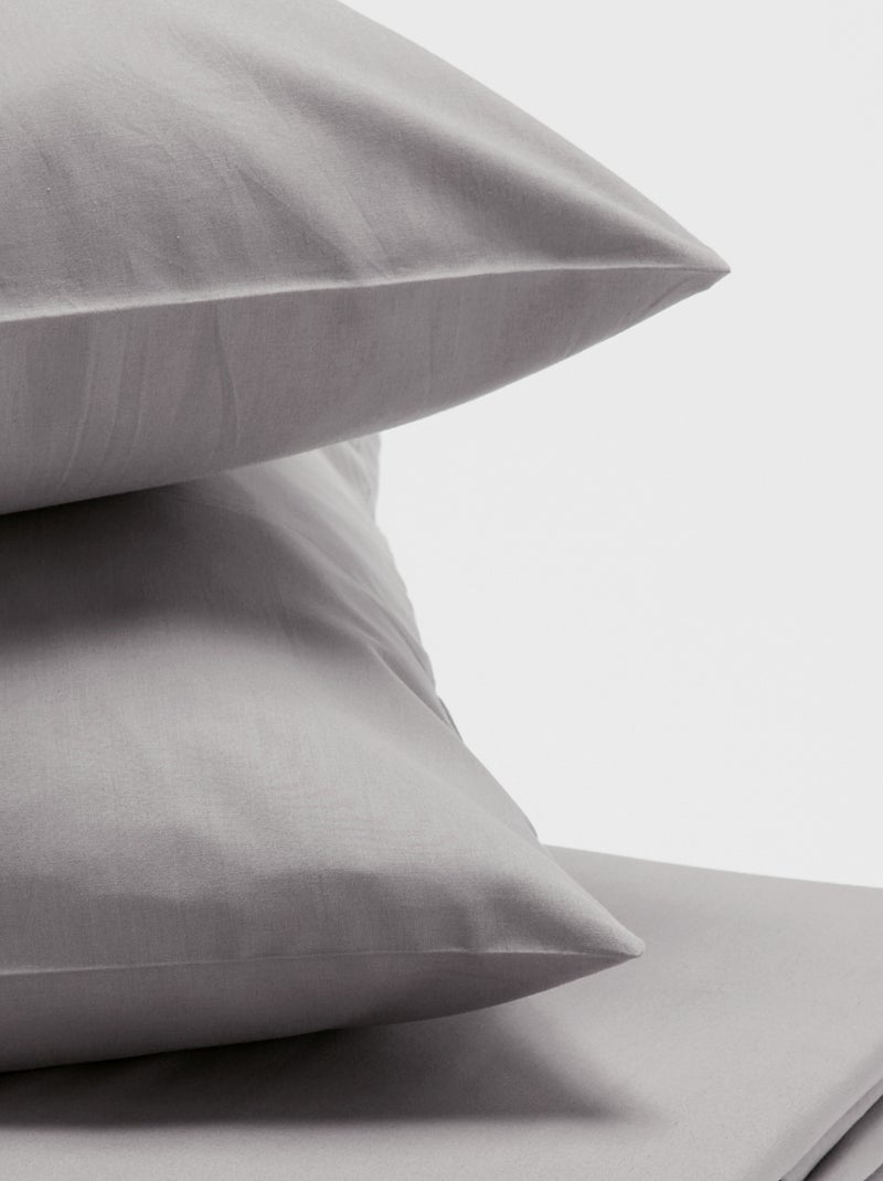 Parure de lit 2 personnes - 260 x 240 cm Gris - Kiabi