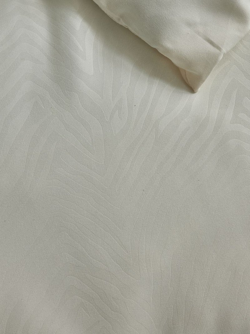 Parure de lit 2 personnes - motifs zébrés BLANC - Kiabi