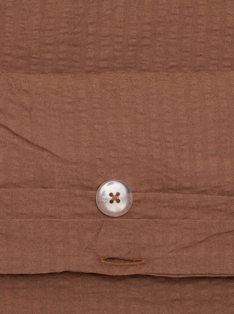 Parure de lit 2 personnes -240 x 220 cm en seersucker Marron - Kiabi