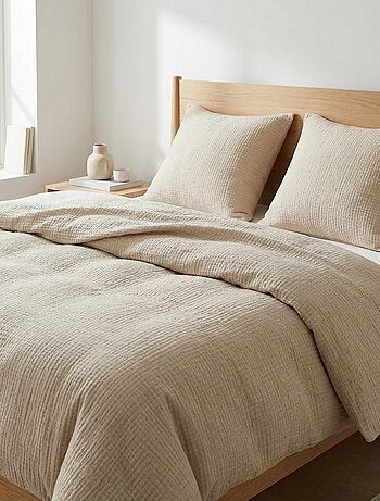 Parure de lit 2 personnes (200 x 200cm) en gaze de coton - Kiabi Home