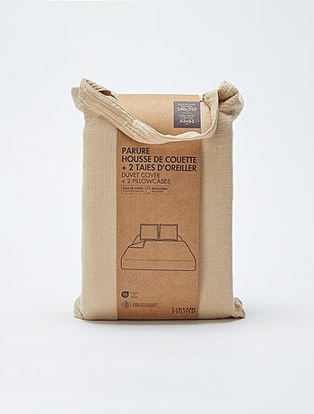 Parure de lit 2 personnes (200 x 200cm) en gaze de coton - Kiabi Home