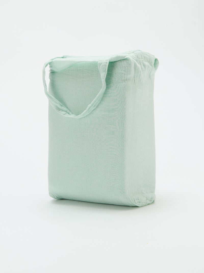 Parure de lit 2 personnes (200 x 200cm) en gaze de coton - Kiabi Home Bleu clair - Kiabi