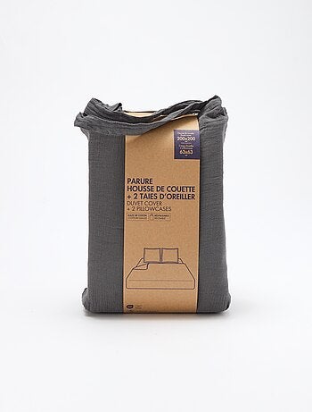 Parure de lit 2 personnes (200 x 200cm) en gaze de coton - Kiabi Home