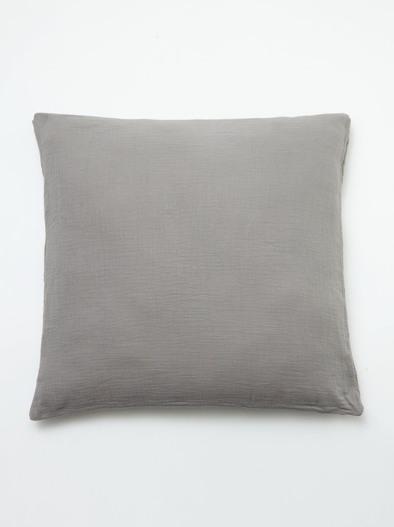 Parure de lit 2 personnes (200 x 200cm) en gaze de coton - Kiabi Home Gris - Kiabi