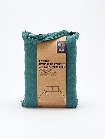 Parure de lit 2 personnes (200 x 200cm) en gaze de coton - Kiabi Home