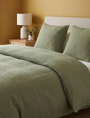 Parure de lit 2 personnes (200 x 200cm) en gaze de coton - Kiabi Home