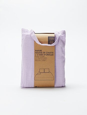 Parure de lit 2 personnes (200 x 200cm) en gaze de coton - Kiabi Home