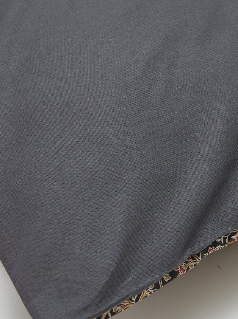 Parure de lit 2 personnes (200x200 cm) - Kiabi Home Gris fleuri - Kiabi