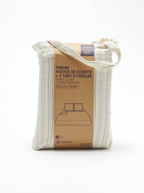 Parure de lit 2 personnes (200x200 cm) en gaze de coton - Kiabi Home - Kiabi