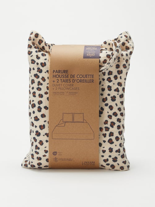 Parure de lit 2 personnes (200x200 cm) en gaze de coton - Kiabi Home - Kiabi