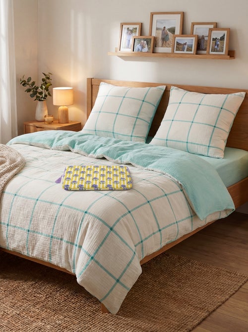 Parure de lit 2 personnes (200x200 cm) en gaze de coton - Kiabi Home - Kiabi