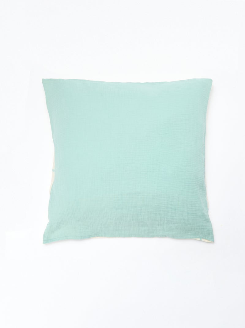 Parure de lit 2 personnes (200x200 cm) en gaze de coton - Kiabi Home Bleu - Kiabi