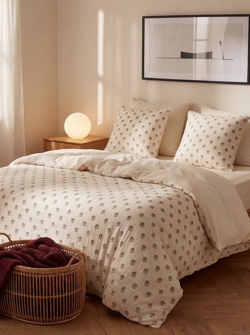 Parure de lit 2 personnes (200x200 cm) en gaze de coton - Kiabi Home - Kiabi