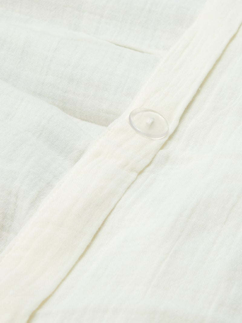 Parure de lit 2 personnes (200x200 cm) en gaze de coton - Kiabi Home Vichy noir et blanc - Kiabi