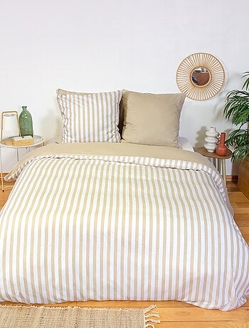 Parure de lit 2 personnes (240 x 220 cm ou 260 x 240 cm) - 1 housse de couette + 2 oreillers