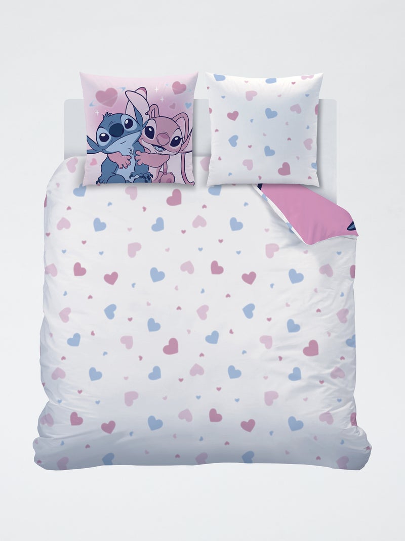 Parure de lit 2 personnes 240 x 220 cm 'Stitch et Angel' Bleu - Kiabi